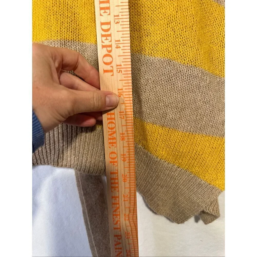 Marni Wool Cashmere Striped Sweater IT 38 Yellow Camel Back Tie Cropped Italy, S